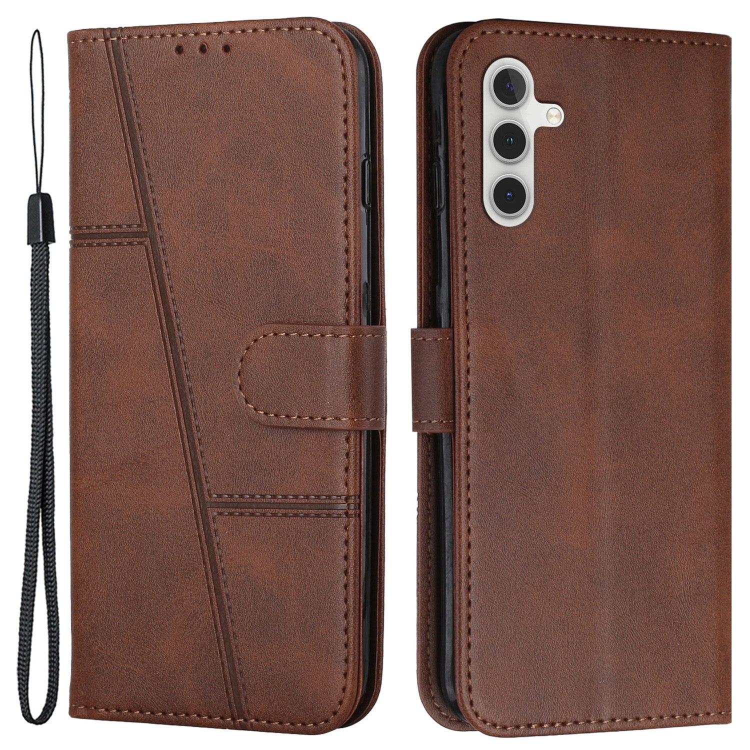 For Samsung Galaxy S23 FE Protective Phone Case PU Leather Stand Wallet Cover with Strap For Samsung Galaxy S23 FE Protective Phone Case PU Leather Stand Wallet Cover with Strap